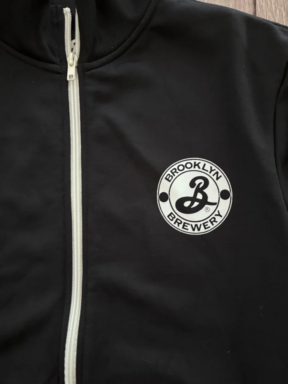Brooklyn Brewery Vintage Black Track Jacket with White Stripe Small